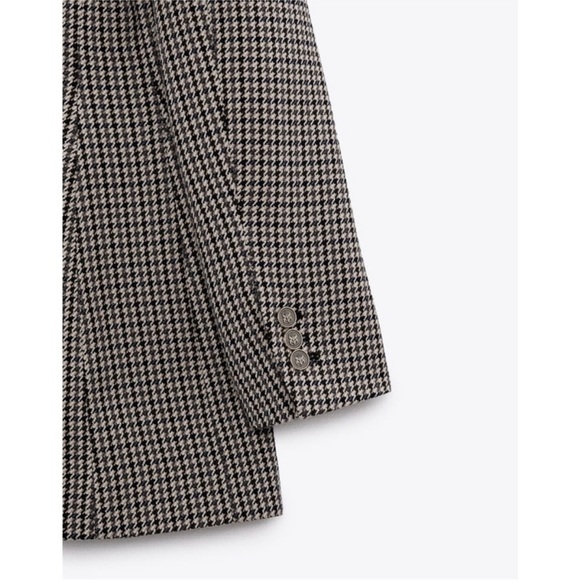Zara double breasted houndstooth blazer NEW - Picture 5 of 6